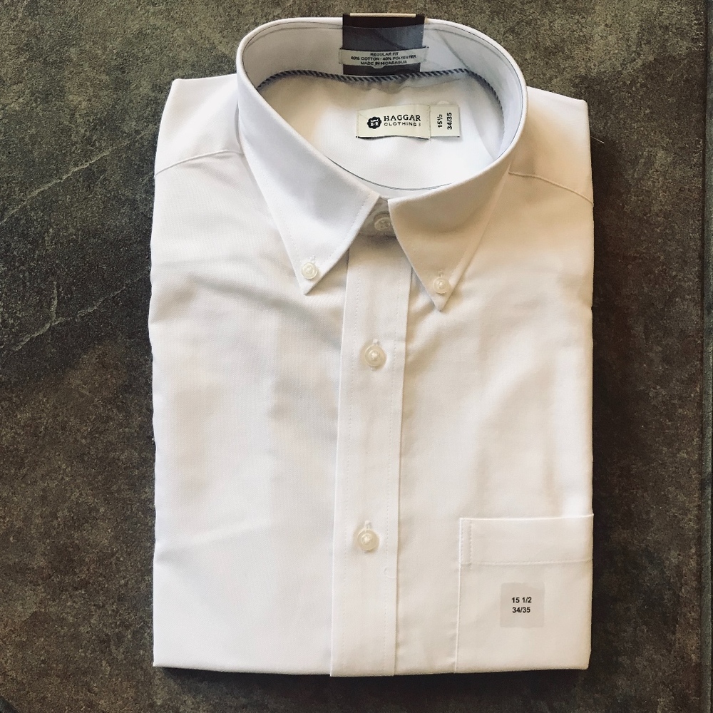 White Oxford Button-Down Shirt, 15 1/2